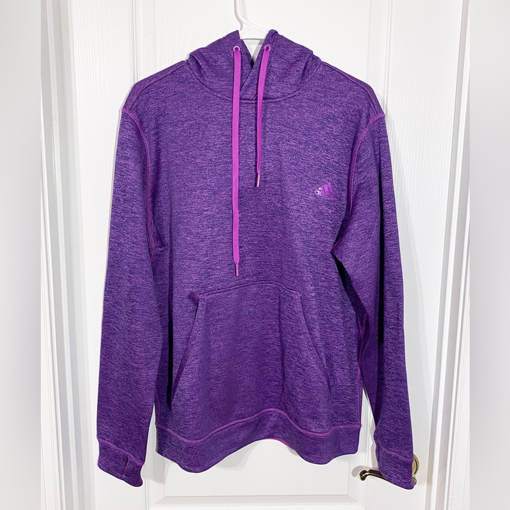 Adidas Purple Climawarm Performance Hoodie Heather Purple Size XL